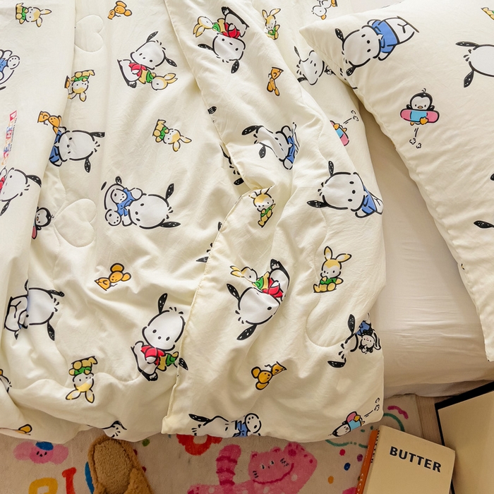 91家纺网 家纺一手货源 找家纺 Mata蔓塔家 2025春夏新款三丽鸥A类水洗双层纱夏被夏凉被空调被 淘气帕恰狗