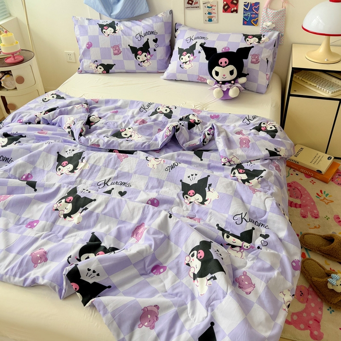 91家纺网 家纺一手货源 找家纺 Mata蔓塔家 2025春夏新款三丽鸥A类水洗双层纱夏被夏凉被空调被 可爱鬼库洛