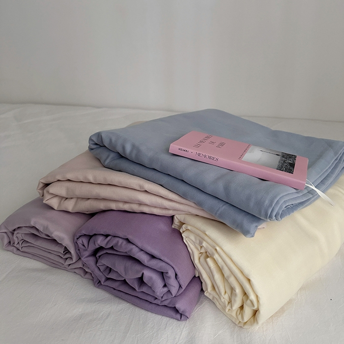 91家纺网 家纺一手货源 找家纺 柚可家居 2025新款40支双层纱单品系列-单床笠 浅紫色