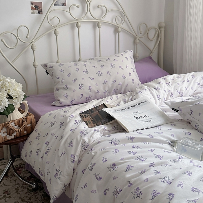 91家纺网 家纺一手货源 找家纺 柚可家居 2025新款全工艺双层纱数码印花全棉四件套实拍图 野梦集