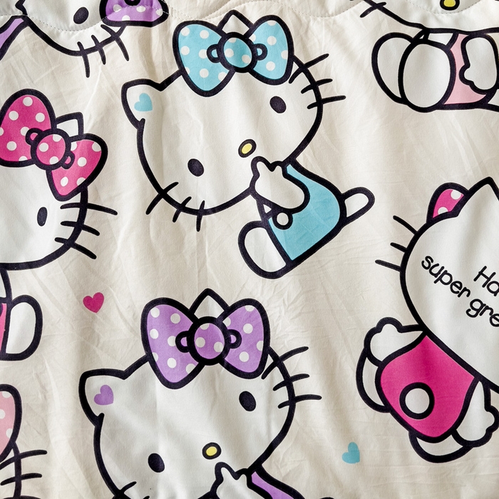 91家纺网 家纺一手货源 找家纺 Mata蔓塔家 2025春夏新款三丽鸥A类水洗双层纱夏被夏凉被空调被 五彩KT