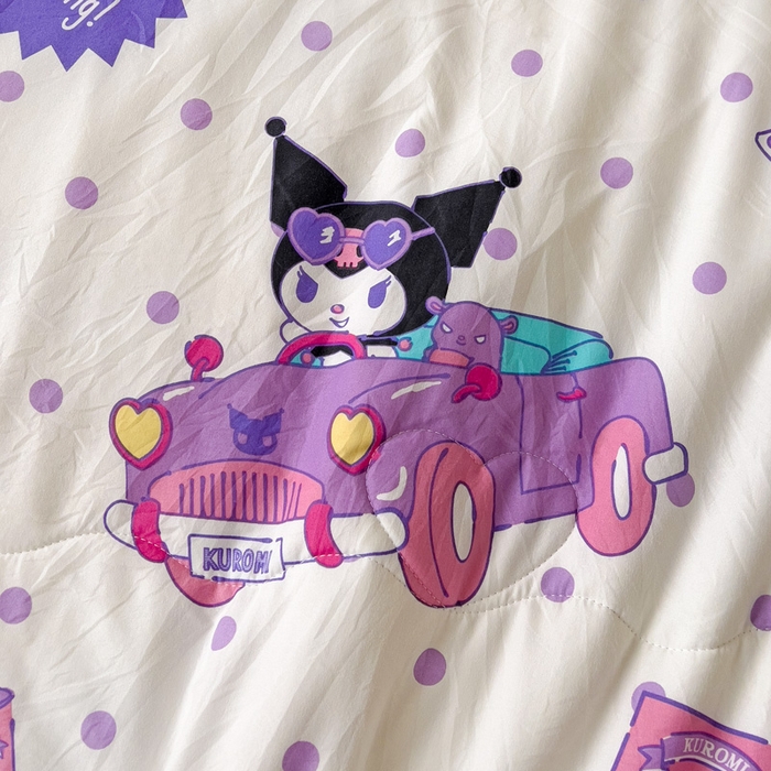 91家纺网 家纺一手货源 找家纺 Mata蔓塔家 2025春夏新款三丽鸥A类水洗双层纱夏被夏凉被空调被 开跑车库洛