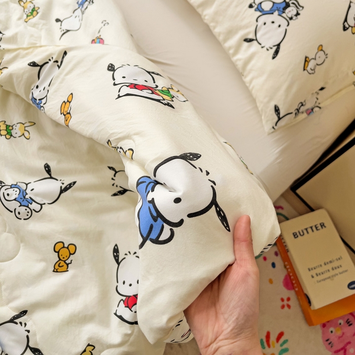 91家纺网 家纺一手货源 找家纺 Mata蔓塔家 2025春夏新款三丽鸥A类水洗双层纱夏被夏凉被空调被 淘气帕恰狗