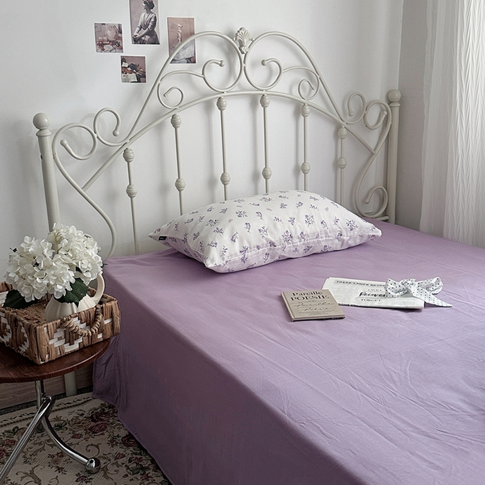 柚可家居 2025新款40支双层纱单品系列-单床笠 紫罗兰