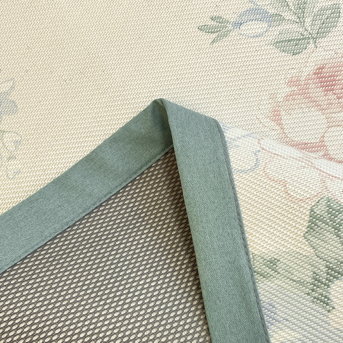 91家纺网 家纺一手货源 找家纺 逸尚阁 2025春夏新款数码印花冰藤席空调席三件套 诗集花市-平铺款