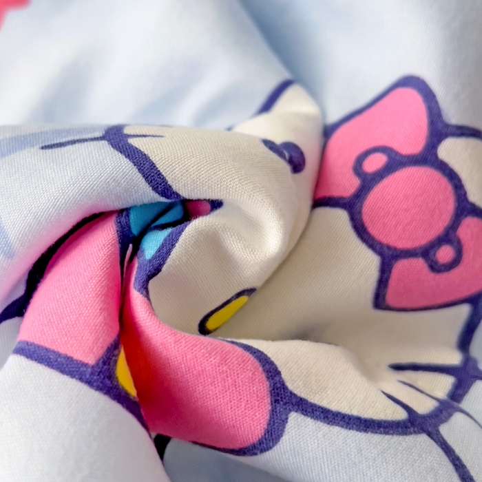 91家纺网 家纺一手货源 找家纺 Mata蔓塔家 2025春夏新款三丽鸥A类水洗双层纱夏被夏凉被空调被 蓝星星KT