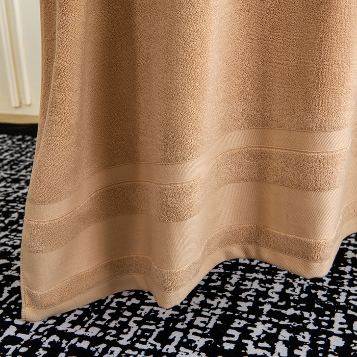 91家纺网 家纺一手货源 找家纺 悦然毛巾被 2025春夏新款全棉纯棉素色毛圈浴巾加厚加大 咖色