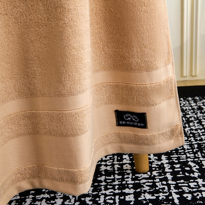 91家纺网 家纺一手货源 找家纺 悦然毛巾被 2025春夏新款全棉纯棉素色毛圈浴巾加厚加大 咖色