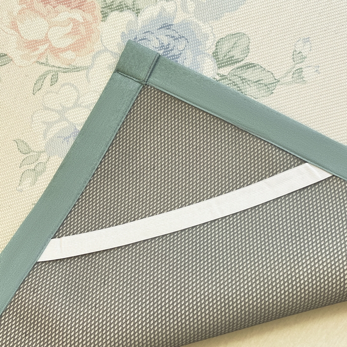 91家纺网 家纺一手货源 找家纺 逸尚阁 2025春夏新款数码印花冰藤席空调席三件套 诗集花市-平铺款