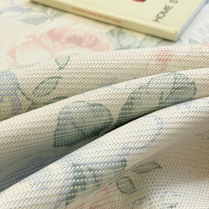 91家纺网 家纺一手货源 找家纺 逸尚阁 2025春夏新款数码印花冰藤席空调席三件套 诗集花市-平铺款