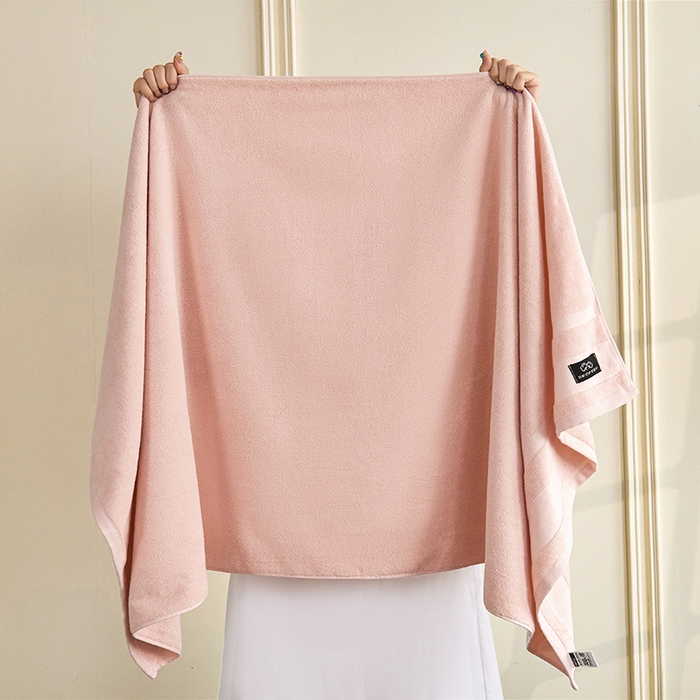 91家纺网 家纺一手货源 找家纺 悦然毛巾被 2025春夏新款全棉纯棉素色毛圈浴巾加厚加大 蜜桃粉