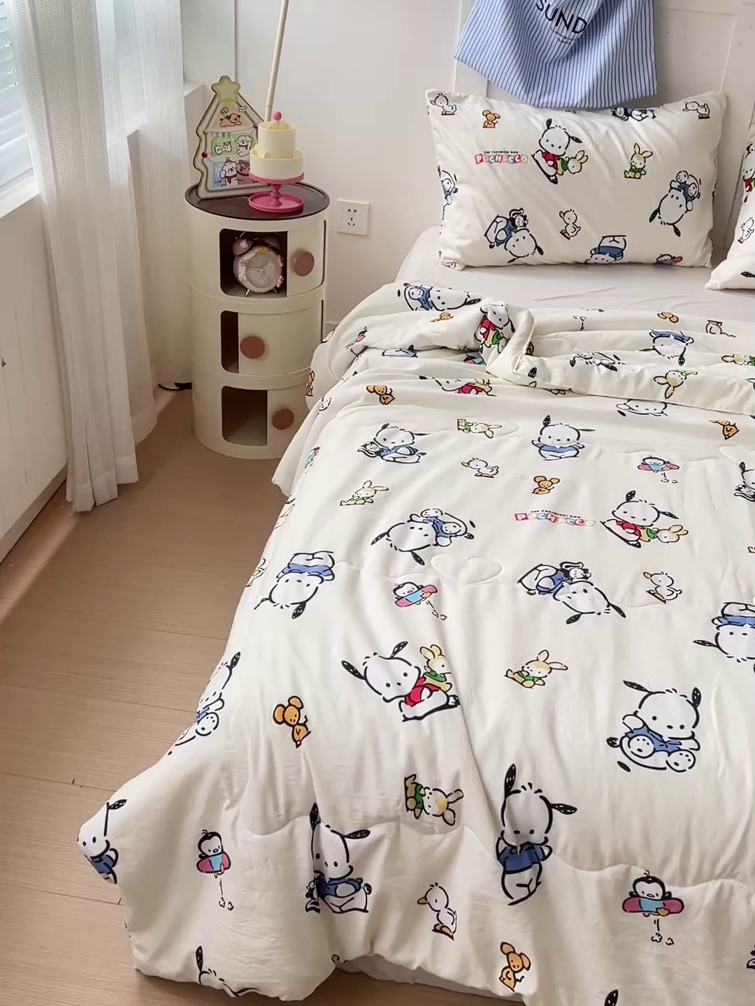 91家纺网 家纺一手货源 找家纺 Mata蔓塔家 2025春夏新款三丽鸥A类水洗双层纱夏被夏凉被空调被 淘气帕恰狗