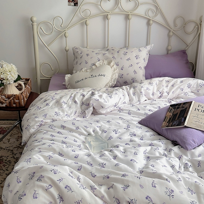 91家纺网 家纺一手货源 找家纺 柚可家居 2025新款全工艺双层纱数码印花全棉四件套实拍图 野梦集