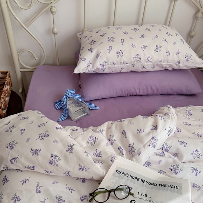 91家纺网 家纺一手货源 找家纺 柚可家居 2025新款全工艺双层纱数码印花全棉四件套实拍图 野梦集