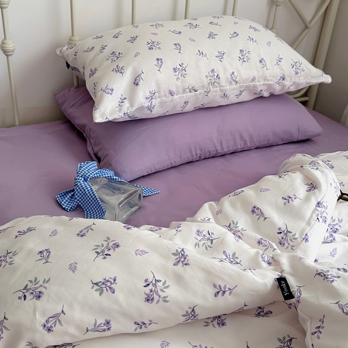 91家纺网 家纺一手货源 找家纺 柚可家居 2025新款全工艺双层纱数码印花全棉四件套实拍图 野梦集