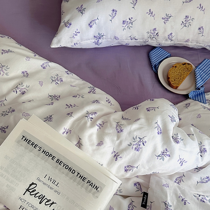 91家纺网 家纺一手货源 找家纺 柚可家居 2025新款全工艺双层纱数码印花全棉四件套实拍图 野梦集