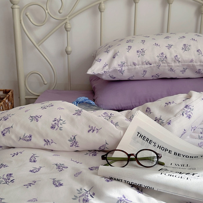 91家纺网 家纺一手货源 找家纺 柚可家居 2025新款全工艺双层纱数码印花全棉四件套实拍图 野梦集