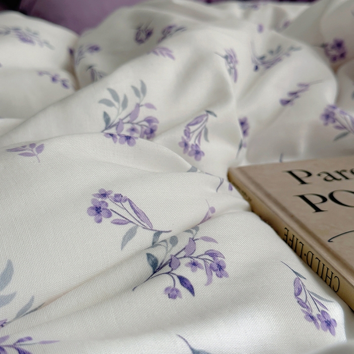 91家纺网 家纺一手货源 找家纺 柚可家居 2025新款全工艺双层纱数码印花全棉四件套实拍图 野梦集