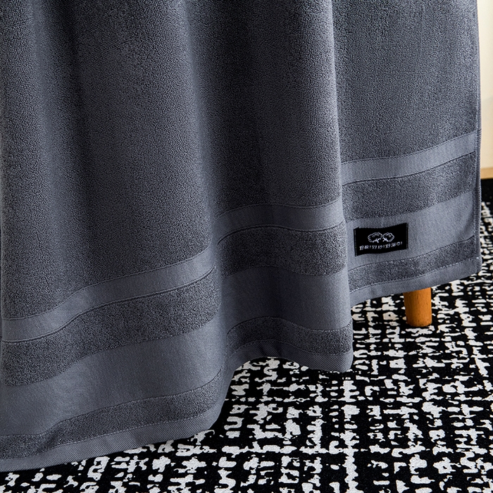 91家纺网 家纺一手货源 找家纺 悦然毛巾被 2025春夏新款全棉纯棉素色毛圈浴巾加厚加大 岩石灰