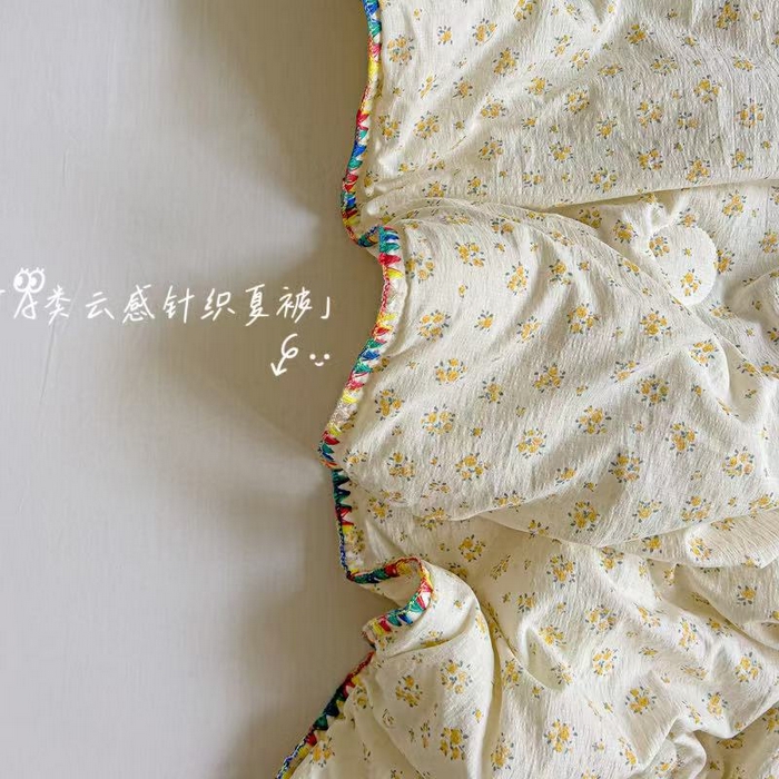 91家纺网 家纺一手货源 找家纺 （总）Mata蔓塔家 2025新款云感针织双层纱彩色贝壳边夏被夏凉被空调被(有买家秀）