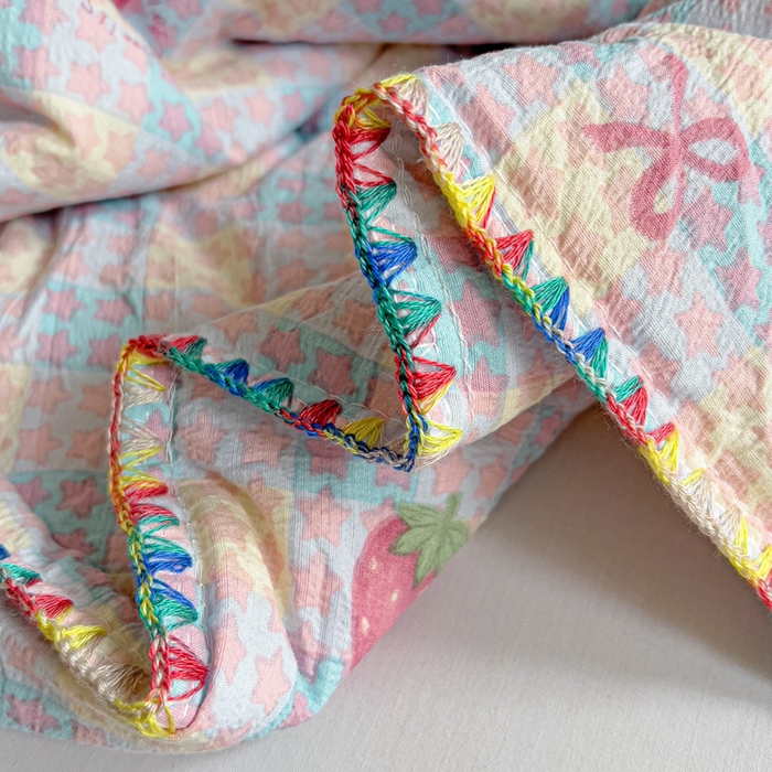 91家纺网 家纺一手货源 找家纺 （总）Mata蔓塔家 2025新款云感针织双层纱彩色贝壳边夏被夏凉被空调被(有买家秀）