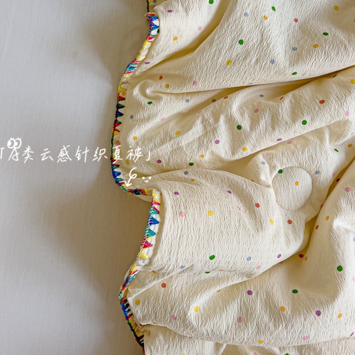 91家纺网 家纺一手货源 找家纺 （总）Mata蔓塔家 2025新款云感针织双层纱彩色贝壳边夏被夏凉被空调被(有买家秀）