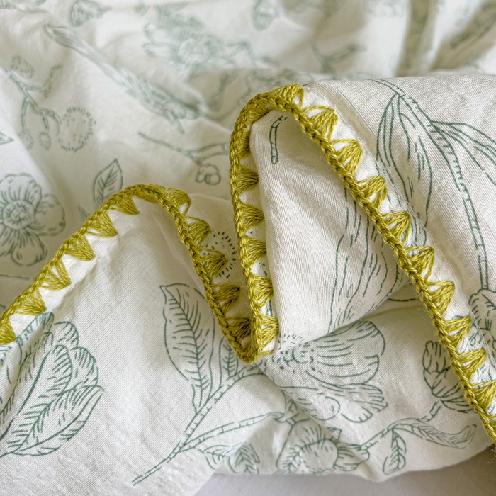 91家纺网 家纺一手货源 找家纺 Mata蔓塔家 2025新款云感针织双层纱彩色贝壳边夏被夏凉被空调被(有买家秀） 海像森林