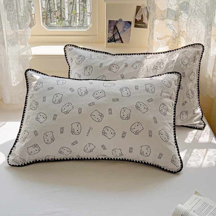 91家纺网 家纺一手货源 找家纺 Mata蔓塔家 2025新款云感针织双层纱彩色贝壳边夏被夏凉被空调被(有买家秀） 猫咪恋人