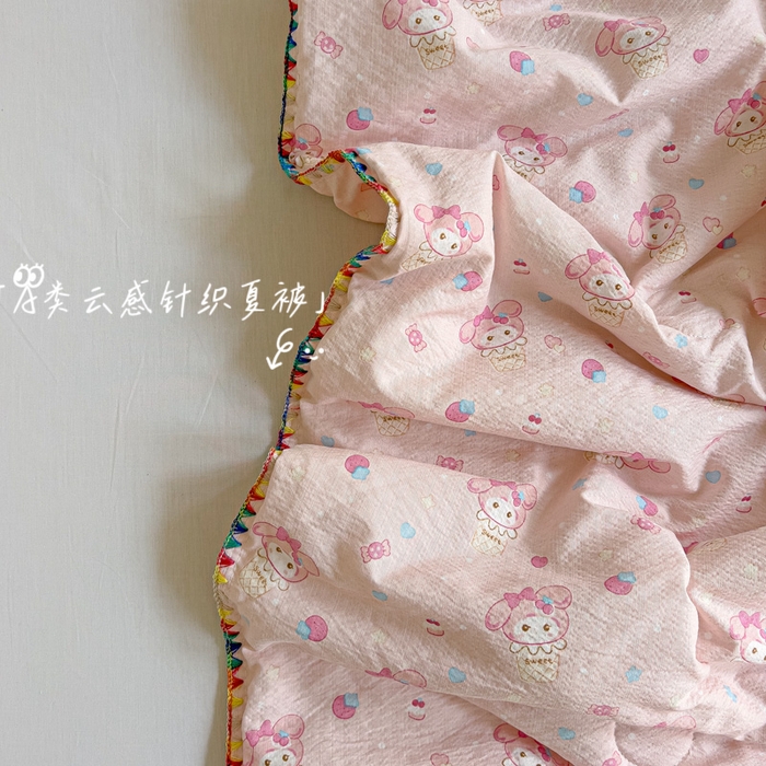 Mata蔓塔家 2025新款云感针织双层纱彩色贝壳边夏被夏凉被空调被(有买家秀） 小美冰淇淋