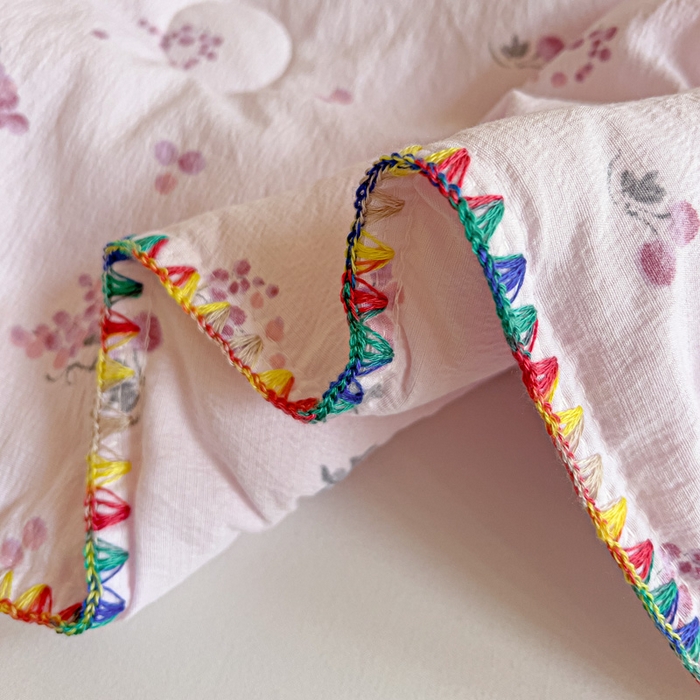 91家纺网 家纺一手货源 找家纺 Mata蔓塔家 2025新款云感针织双层纱彩色贝壳边夏被夏凉被空调被(有买家秀） 葡萄七分甜