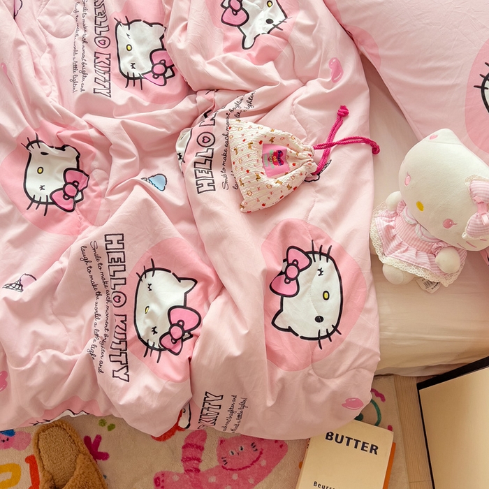 91家纺网 家纺一手货源 找家纺 （总）Mata蔓塔家 2025春夏新款三丽鸥A类水洗双层纱夏被夏凉被空调被