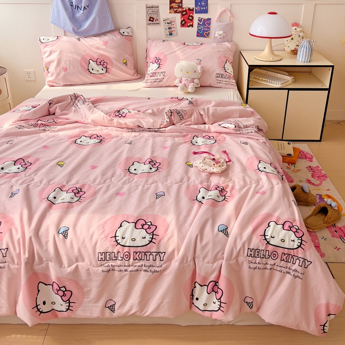 91家纺网 家纺一手货源 找家纺 （总）Mata蔓塔家 2025春夏新款三丽鸥A类水洗双层纱夏被夏凉被空调被