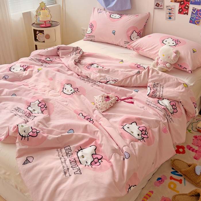 91家纺网 家纺一手货源 找家纺 （总）Mata蔓塔家 2025春夏新款三丽鸥A类水洗双层纱夏被夏凉被空调被