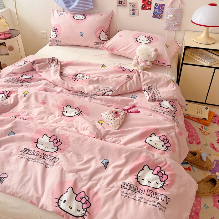 91家纺网 家纺一手货源 找家纺 （总）Mata蔓塔家 2025春夏新款三丽鸥A类水洗双层纱夏被夏凉被空调被