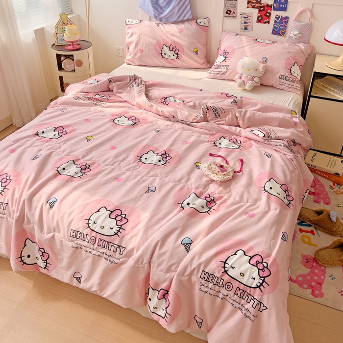 91家纺网 家纺一手货源 找家纺 （总）Mata蔓塔家 2025春夏新款三丽鸥A类水洗双层纱夏被夏凉被空调被