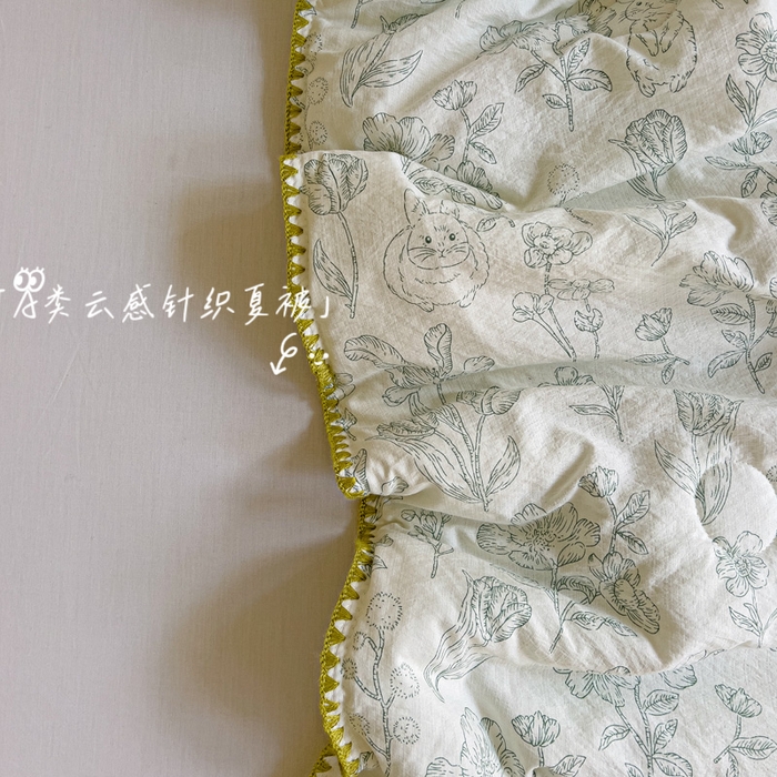 91家纺网 家纺一手货源 找家纺 （总）Mata蔓塔家 2025新款云感针织双层纱彩色贝壳边夏被夏凉被空调被(有买家秀）