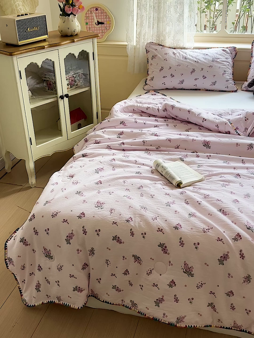 91家纺网 家纺一手货源 找家纺 Mata蔓塔家 2025新款云感针织双层纱彩色贝壳边夏被夏凉被空调被(有买家秀） 葡萄七分甜