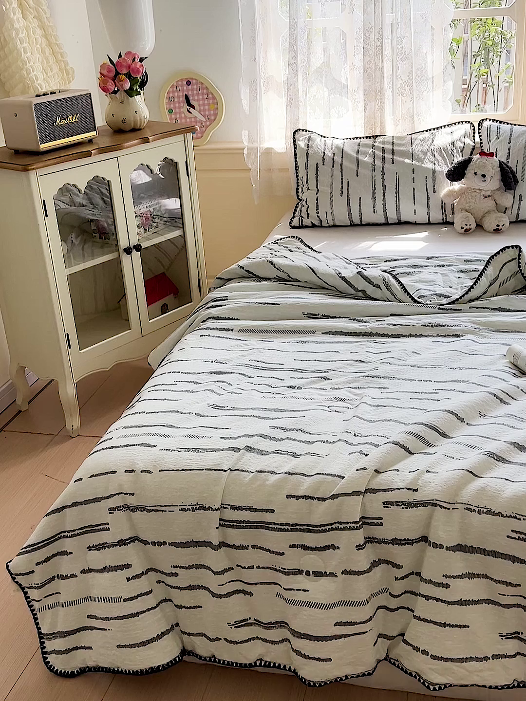 91家纺网 家纺一手货源 找家纺 Mata蔓塔家 2025新款云感针织双层纱彩色贝壳边夏被夏凉被空调被(有买家秀） 云边星辰