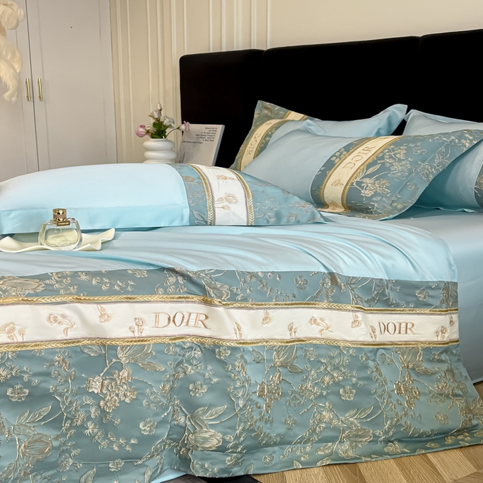 91家纺网 家纺一手货源 找家纺 （总）帝王家纺 2025新款浮雕刺绣水洗天丝真丝夏被四件套冰丝三件套夏季直播