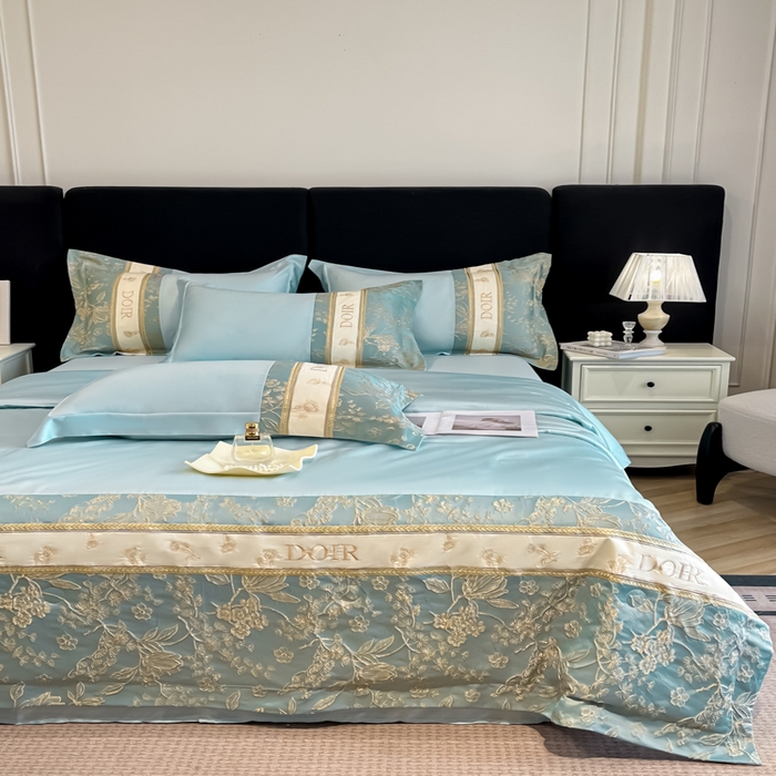 91家纺网 家纺一手货源 找家纺 （总）帝王家纺 2025新款浮雕刺绣水洗天丝真丝夏被四件套冰丝三件套夏季直播