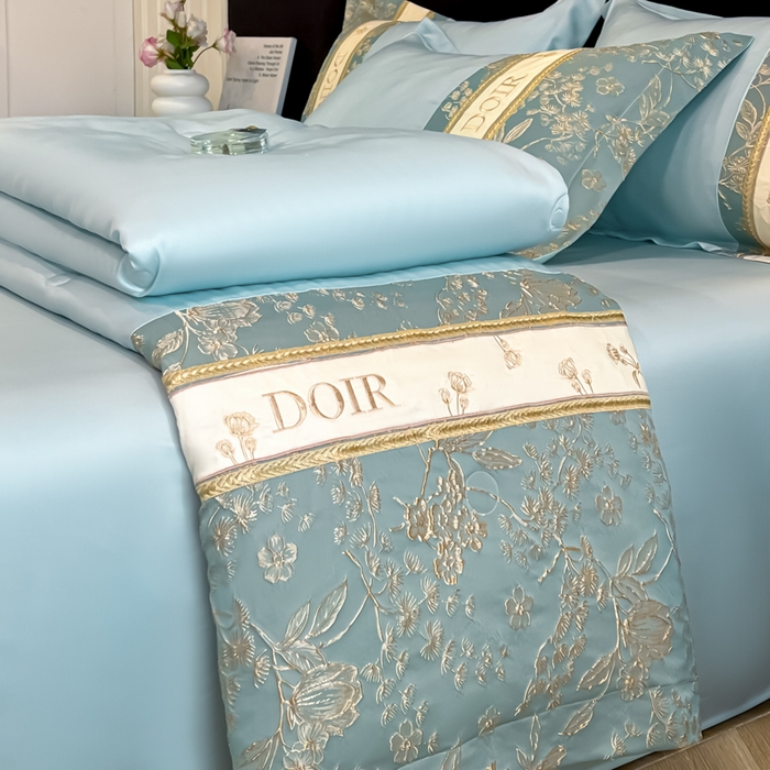 91家纺网 家纺一手货源 找家纺 （总）帝王家纺 2025新款浮雕刺绣水洗天丝真丝夏被四件套冰丝三件套夏季直播