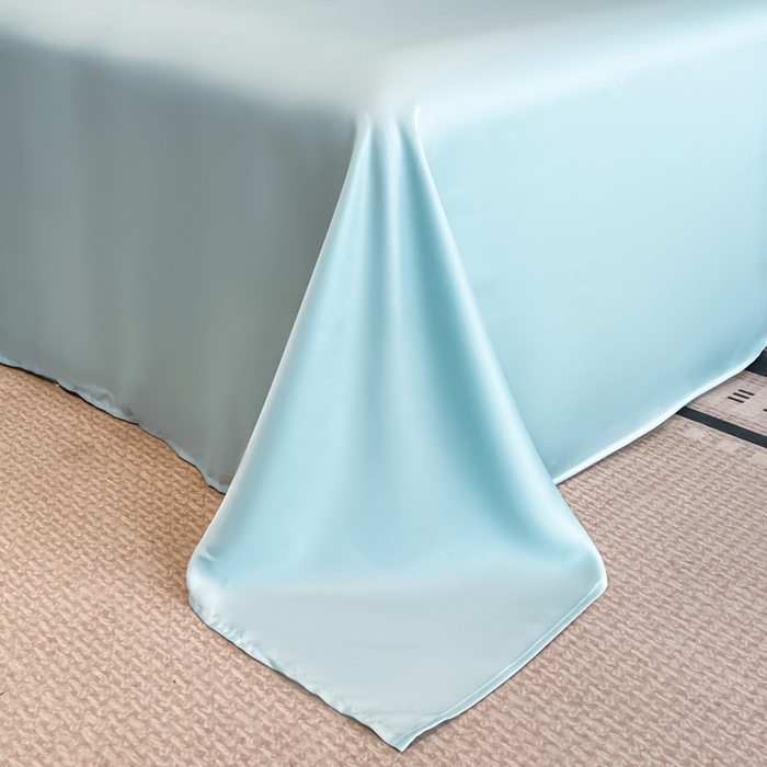 91家纺网 家纺一手货源 找家纺 帝王家纺 2025新款浮雕刺绣水洗天丝真丝夏被四件套冰丝三件套夏季直播 花蔓枝—水蓝