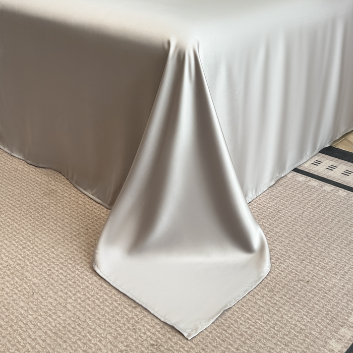 91家纺网 家纺一手货源 找家纺 帝王家纺 2025新款浮雕刺绣水洗天丝真丝夏被四件套冰丝三件套夏季直播 花蔓枝—浅灰