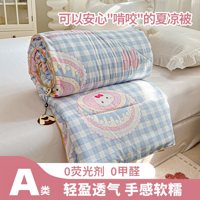 91家纺网 家纺一手货源 找家纺 （总）Mata蔓塔家 2025春夏新款印花水洗双层纱单夏被夏凉被空调被（有买家秀）