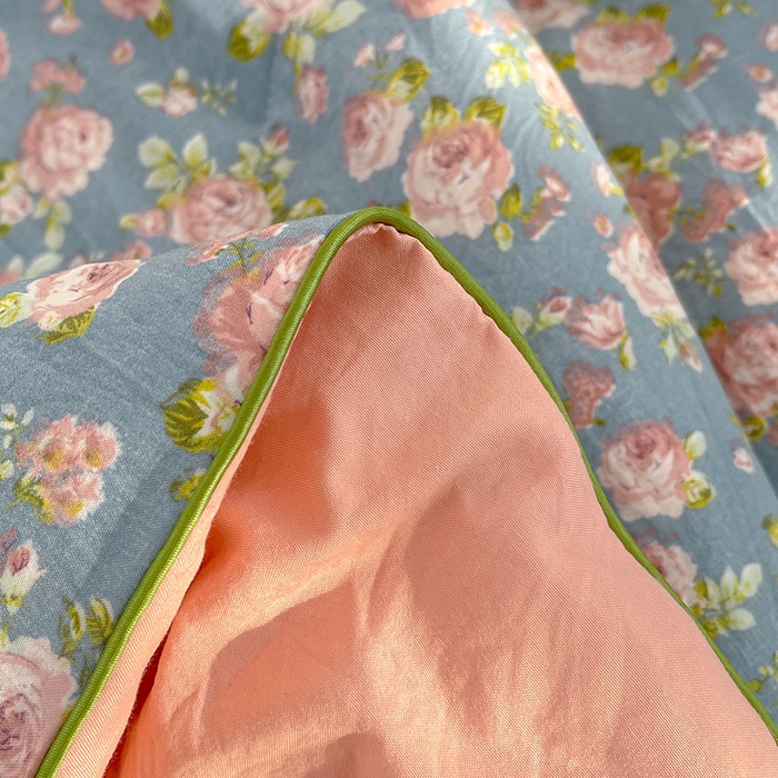 91家纺网 家纺一手货源 找家纺 Mata蔓塔家 2025春夏新款印花水洗双层纱单夏被夏凉被空调被（有买家秀） 玫瑰花园