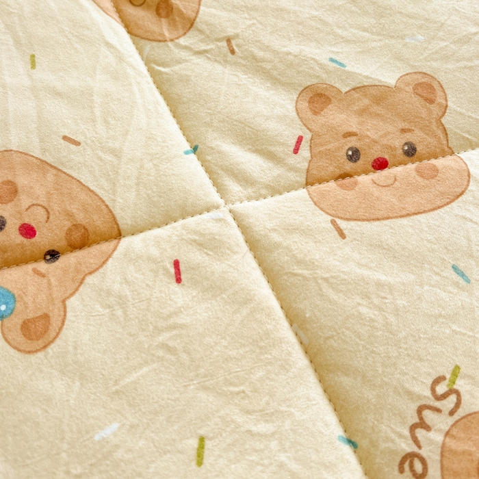 91家纺网 家纺一手货源 找家纺 Mata蔓塔家 2025春夏新款印花水洗双层纱单夏被夏凉被空调被（有买家秀） 奥利奥小熊