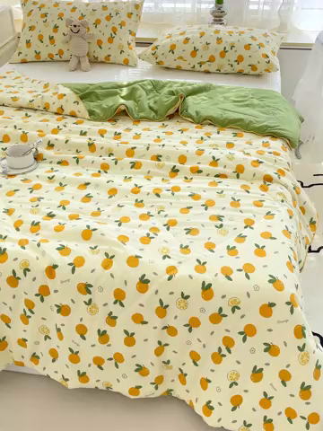 91家纺网 家纺一手货源 找家纺 Mata蔓塔家 2025春夏新款印花水洗双层纱单夏被夏凉被空调被（有买家秀） 小橘子