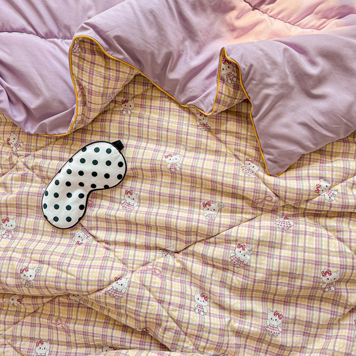 91家纺网 家纺一手货源 找家纺 Mata蔓塔家 2025春夏新款印花水洗双层纱单夏被夏凉被空调被（有买家秀） 格裙KT