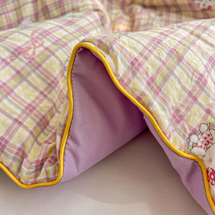 91家纺网 家纺一手货源 找家纺 Mata蔓塔家 2025春夏新款印花水洗双层纱单夏被夏凉被空调被（有买家秀） 格裙KT