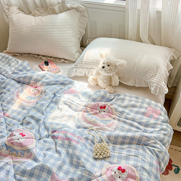 91家纺网 家纺一手货源 找家纺 Mata蔓塔家 2025春夏新款印花水洗双层纱单夏被夏凉被空调被（有买家秀） 蛋糕KT